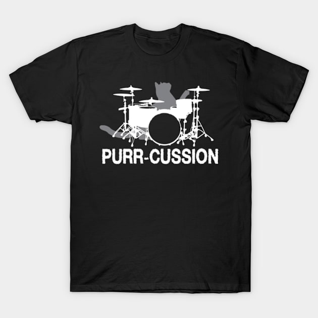 Purr cussion funny cat drummer gift T-Shirt by AstridLdenOs